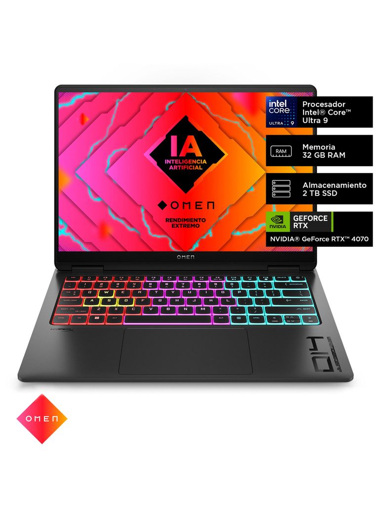 Notebook Gaming OMEN 14-fb0004la Intel Core Ultra 9 NVIDIA GeForce RTX 4070 32GB RAM 2TB SSD  14" 2.8K 120 Hz Windows 11 Home-3