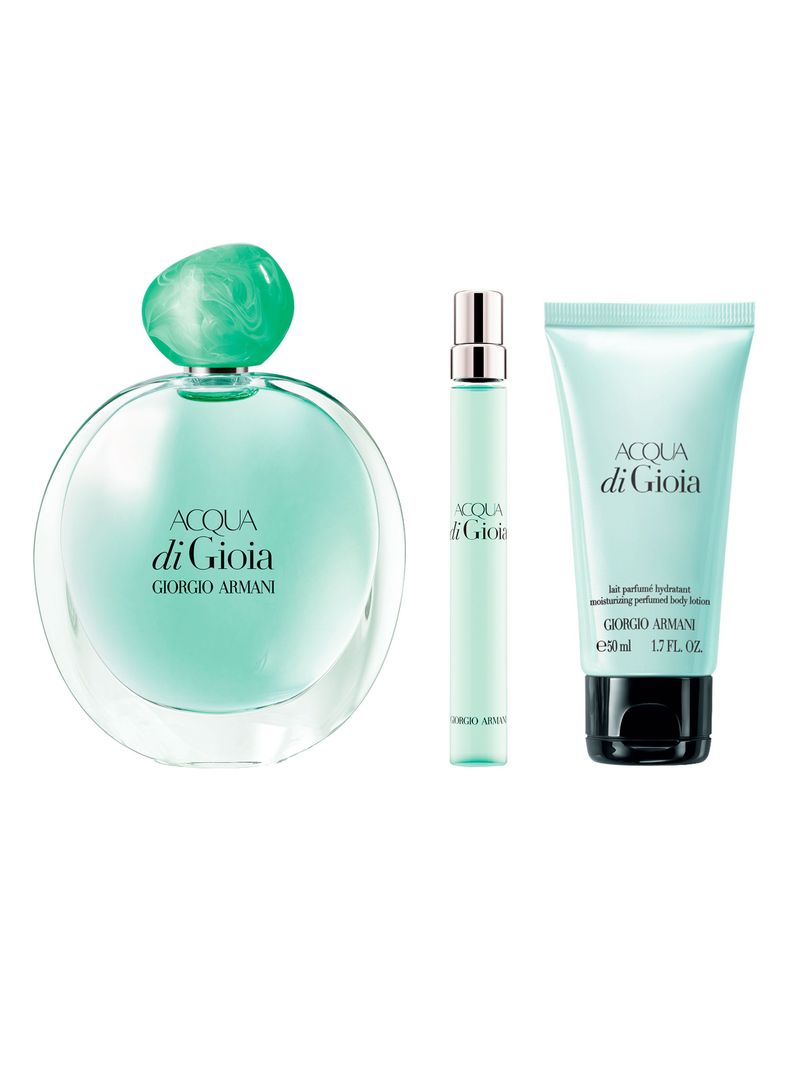 Set Perfume Acqua Di Gioia EDP Mujer 100ml + 10ml + Loción 50ml Giorgio Armani-0