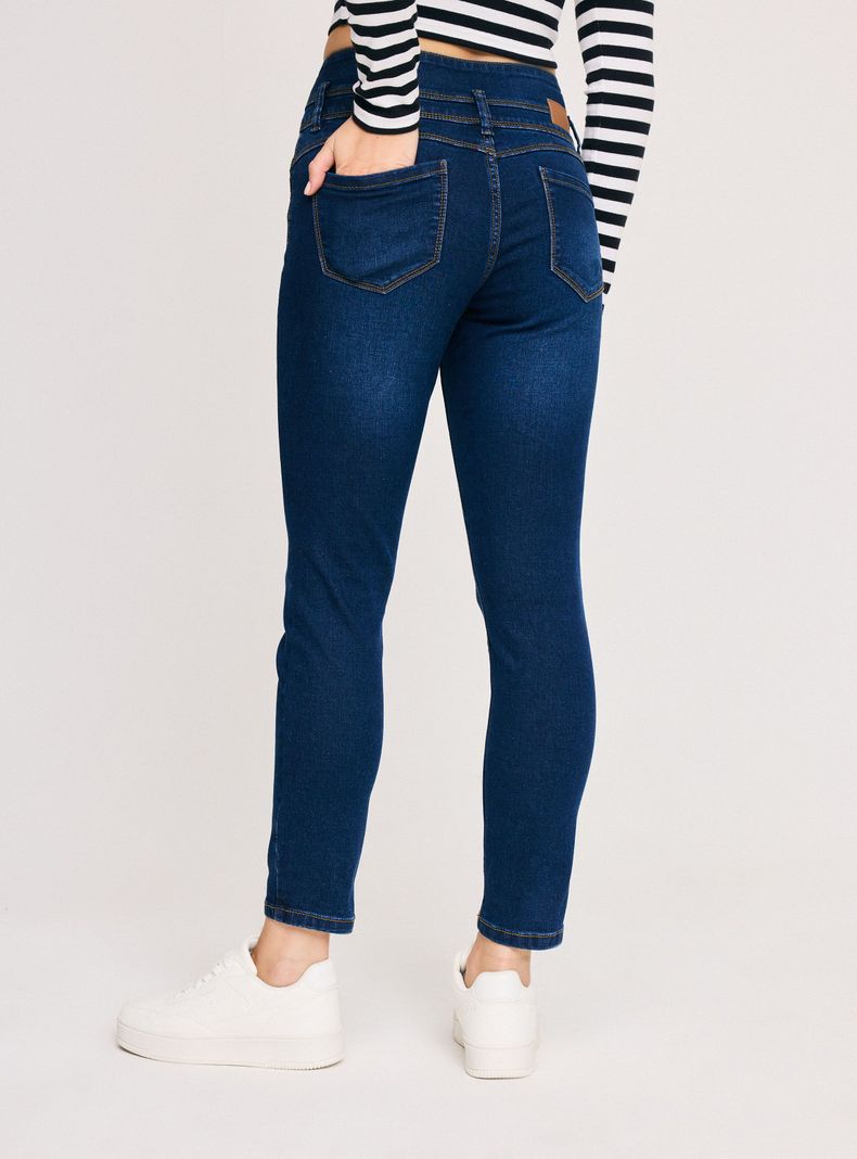 Jeans Pretina Alta con Cortes-1