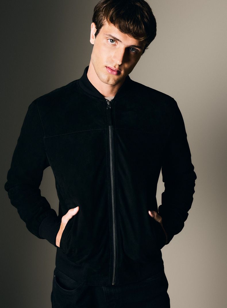 Chaqueta Bomber Cuero Gamuza-3