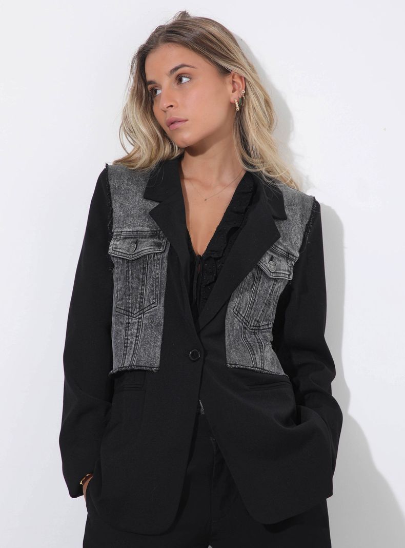 Blazer Aplicación Denim