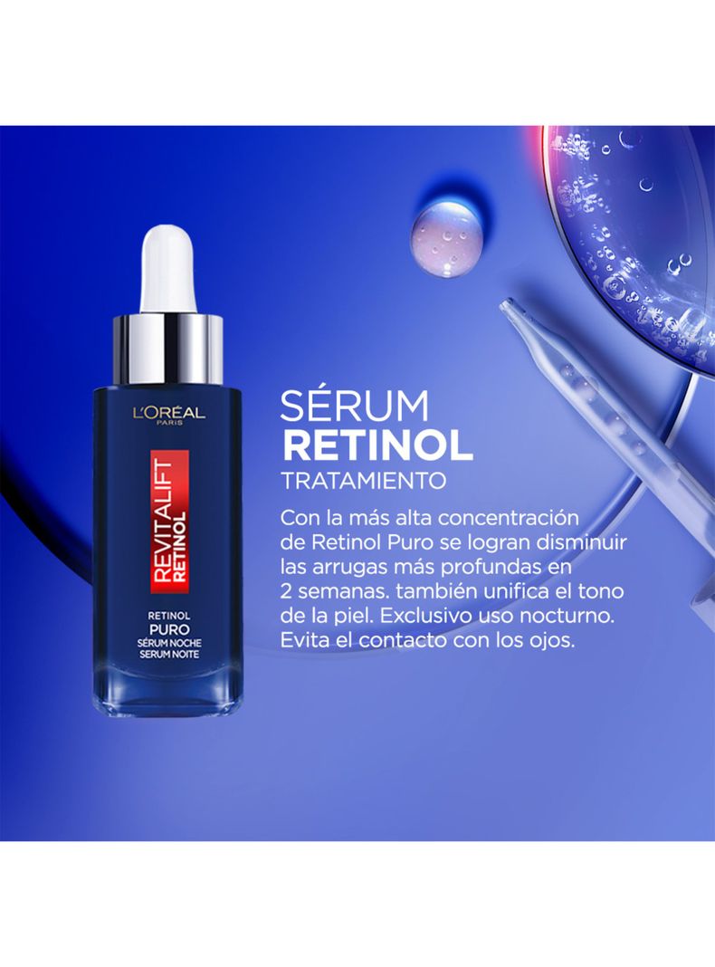 Rutina Revitalift Anti-edad: Sérum Rostro Ácido Hialurónico + Retinol de L'Oréal Paris-1