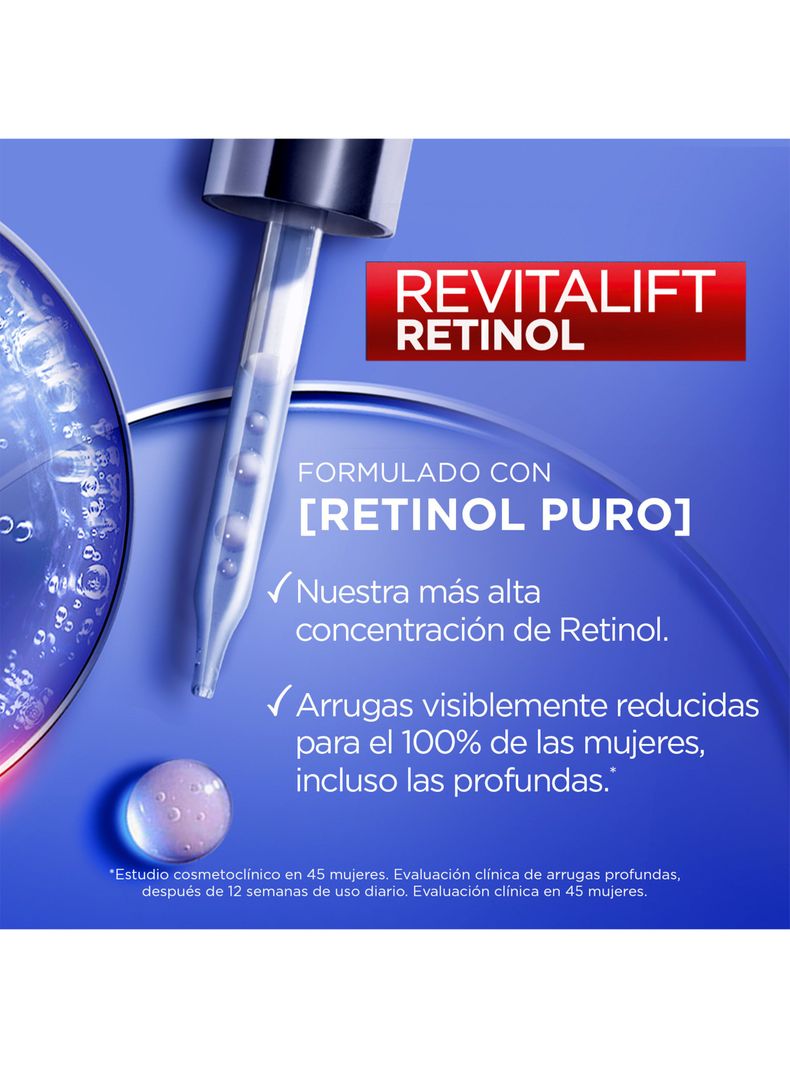 Rutina Revitalift Anti-edad: Sérum Rostro Ácido Hialurónico + Retinol de L'Oréal Paris-4