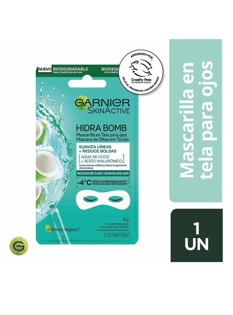 Mascarilla Garnier Skin Active en Tela Ojos Coconut-0
