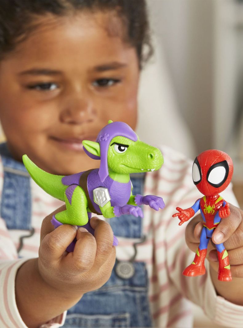 Figura de Acción Dino-Webs Spidey y Goblin Raptor-4