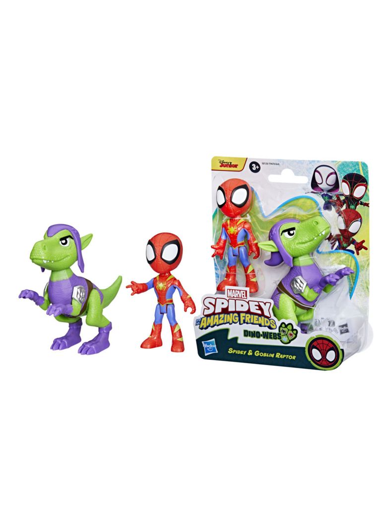 Figura de Acción Dino-Webs Spidey y Goblin Raptor-3