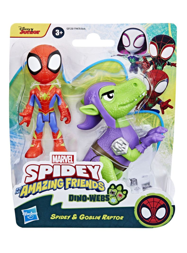 Figura de Acción Dino-Webs Spidey y Goblin Raptor-0