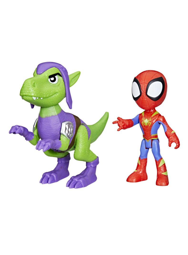 Figura de Acción Dino-Webs Spidey y Goblin Raptor-2