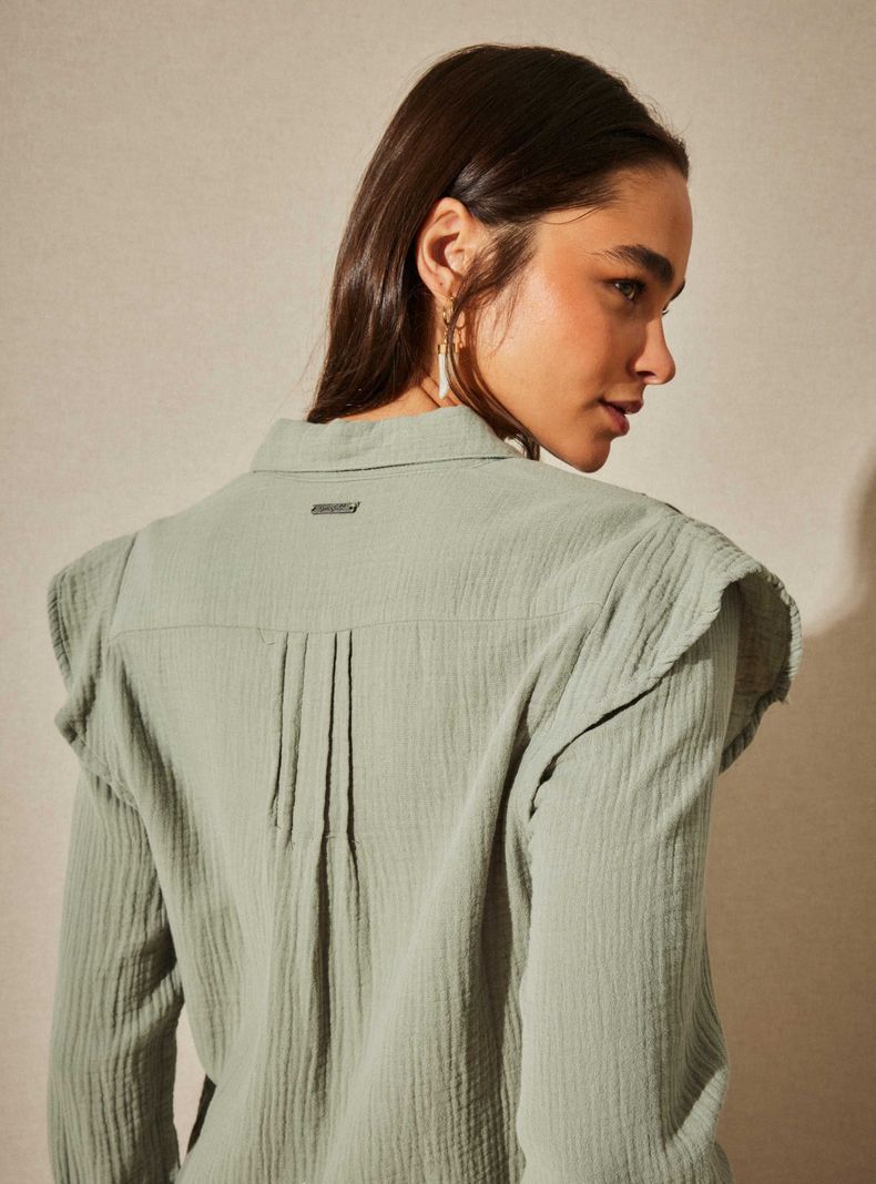 Blusa Manga Larga con Vuelo y Pinzas-3