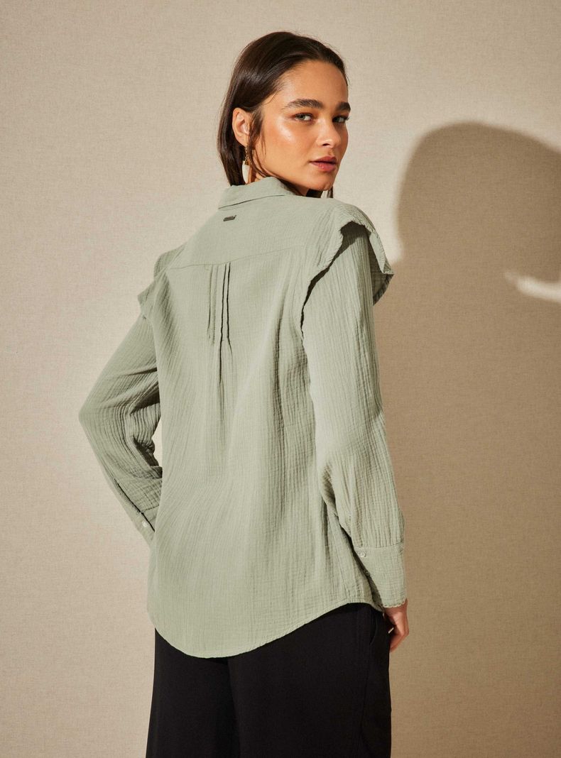 Blusa Manga Larga con Vuelo y Pinzas-1
