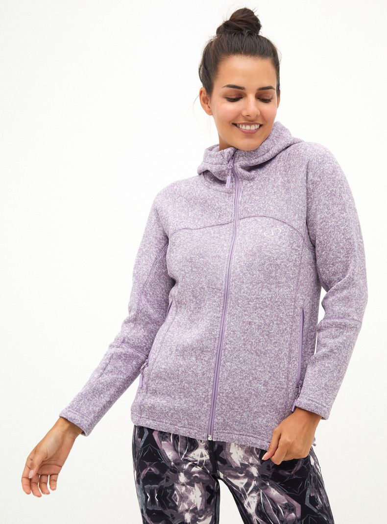Polerón Spalding Tejido Zipper Cuello Subido Mujer-0