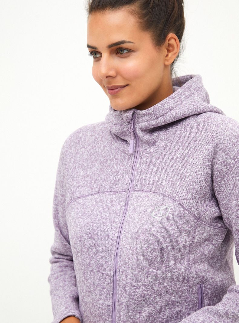 Polerón Spalding Tejido Zipper Cuello Subido Mujer-2