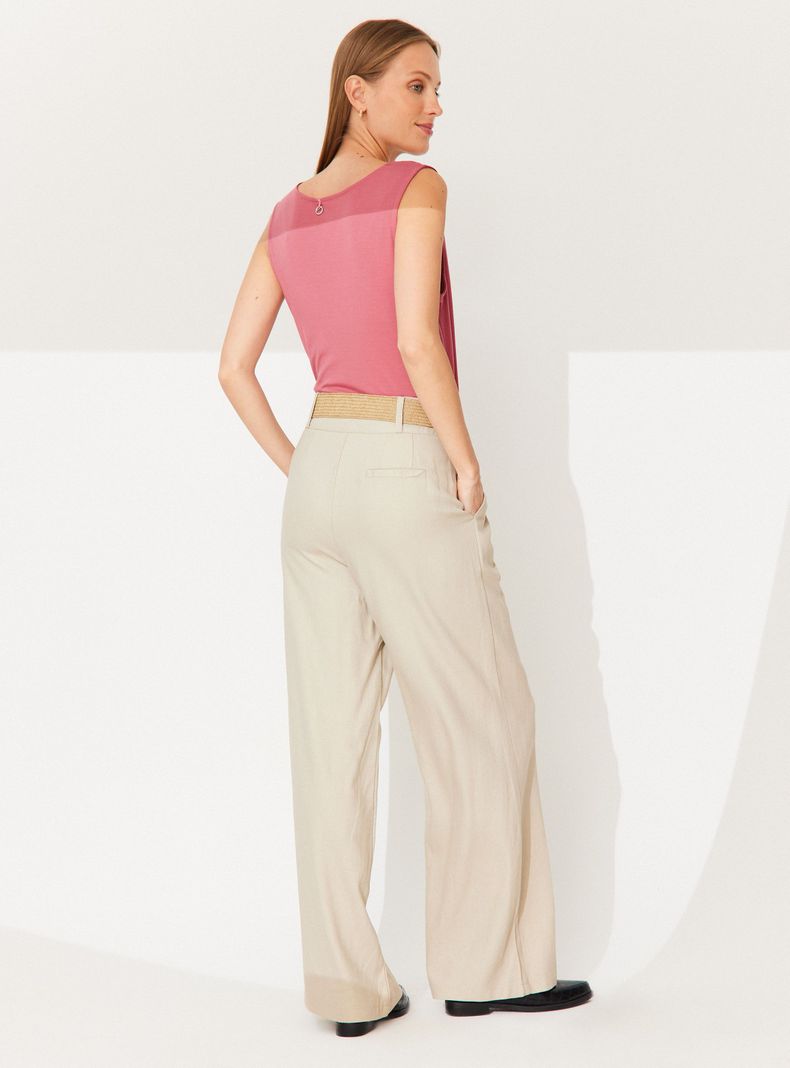 Pantalón Palazzo con Cinturón-5