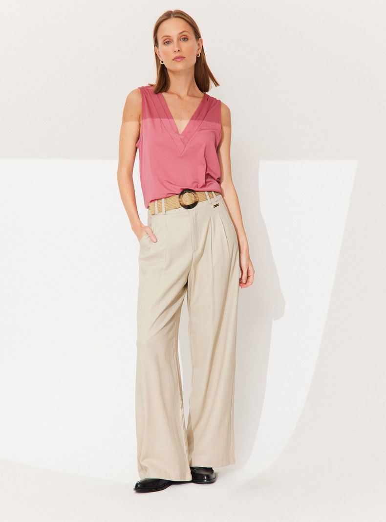 Pantalón Palazzo con Cinturón-4
