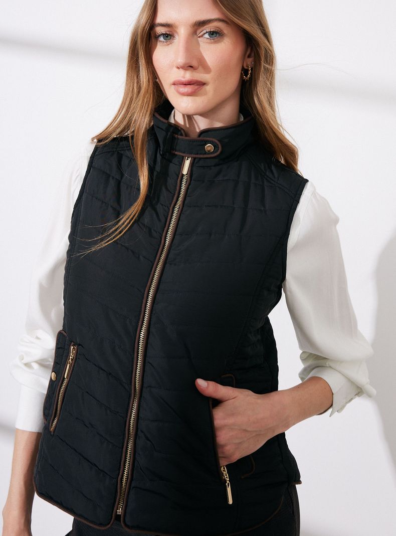 Parka sin Mangas Básica con Detalle de Gamuza-2