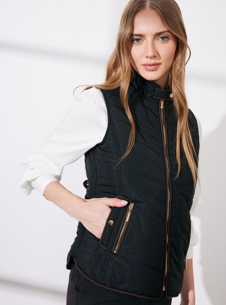 Parka sin Mangas Básica con Detalle de Gamuza-3