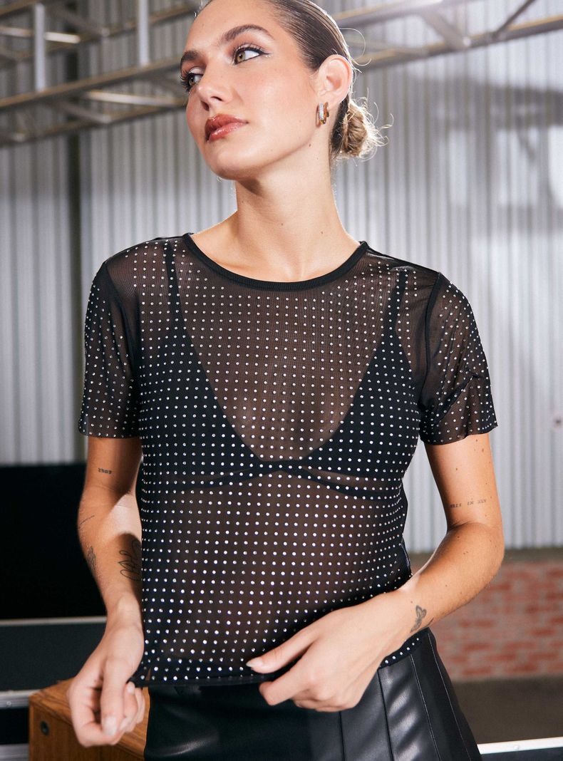 Polera Manga Corta Strass-2