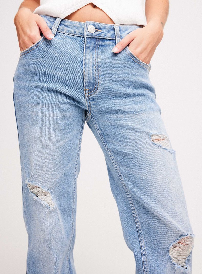 Jeans Roturas de Tiro Medio-2