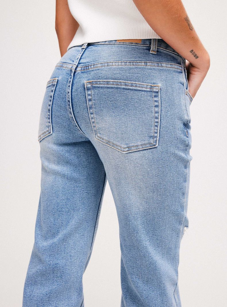 Jeans Roturas de Tiro Medio-3