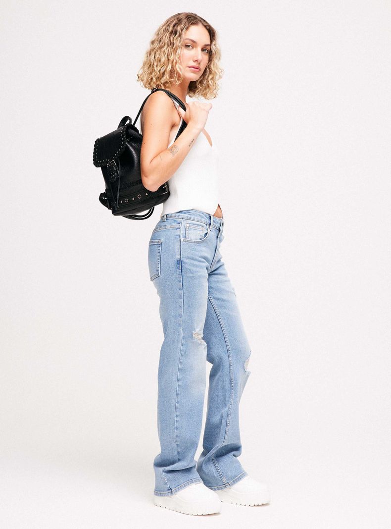 Jeans Roturas de Tiro Medio-4