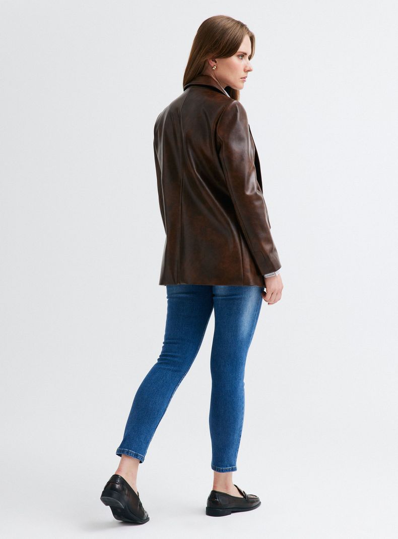 Blazer Efecto Cuero Engomado Team Polo-5