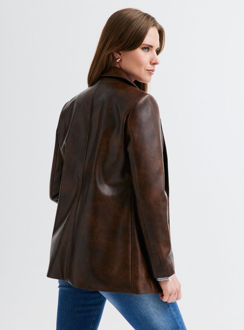 Blazer Efecto Cuero Engomado Team Polo-1