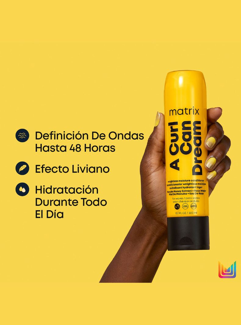 Set Shampoo 300ml + Acondicionador 300ml Hidratante Ligero Cabello Ondulado A Curl Can Dream-2