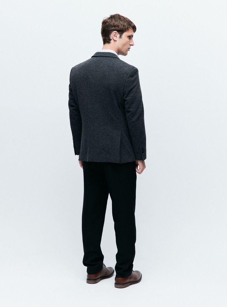 Vestón Recto Slim Fit Knit Texturado-5