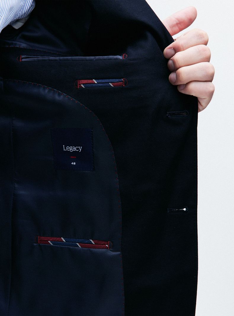 Vestón 100 % Lana Navy-3