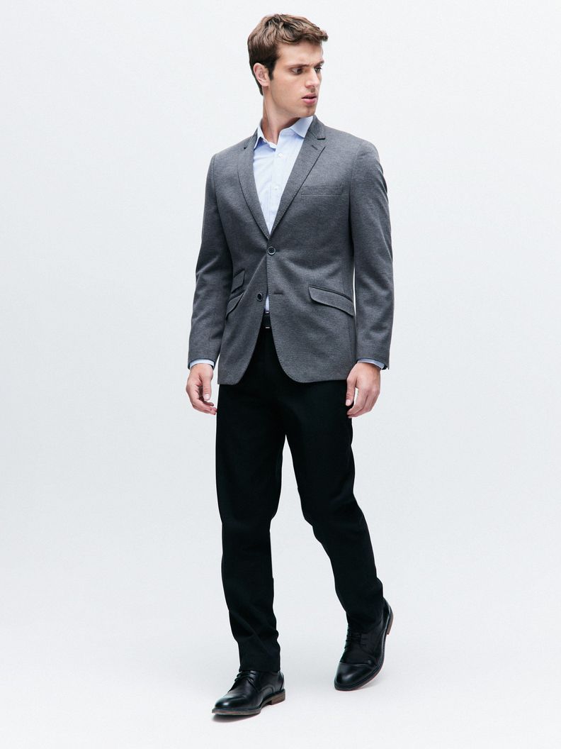 Vestón Tela Knit Texturado Slim Fit Doble Tapa-4