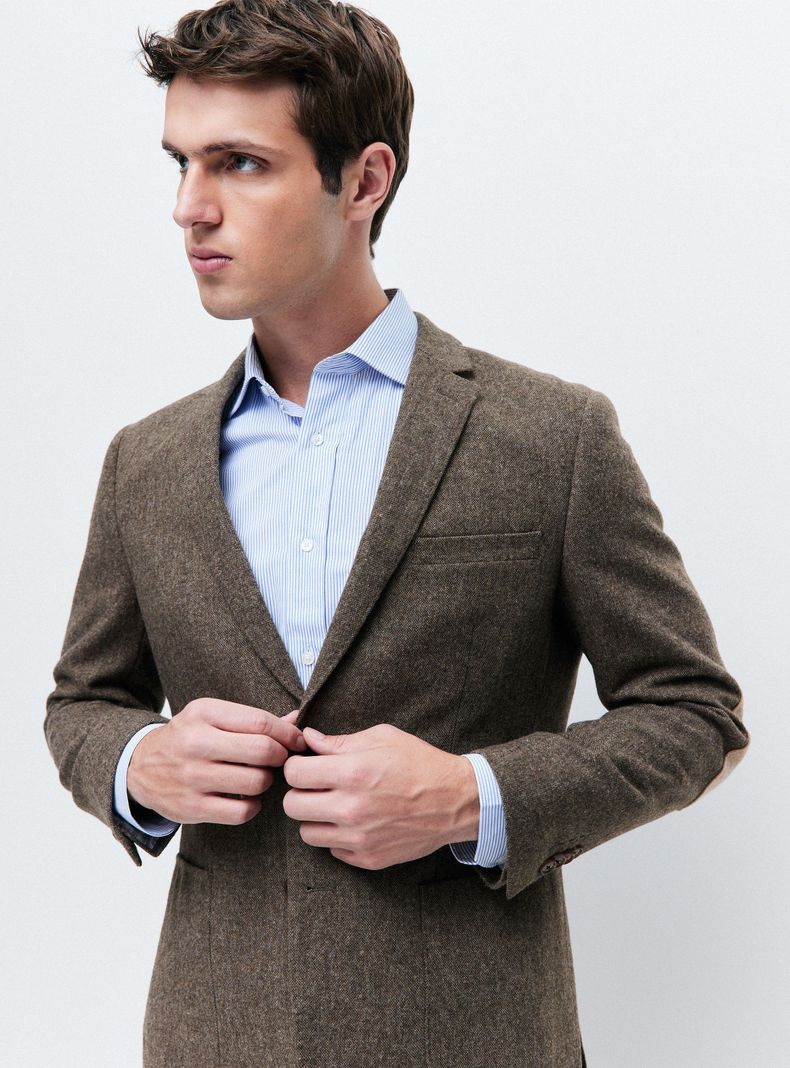 Vestón en Tweed con Coderas y Bolsillos de Parche-2
