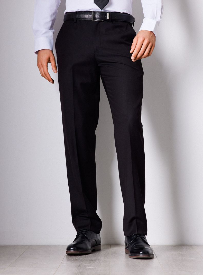 Pantalón Vestir Lana Poliéster Regular Fit-0