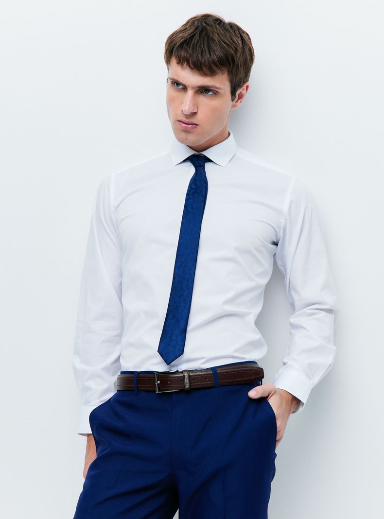 Camisa Slim Fit Blanca-0
