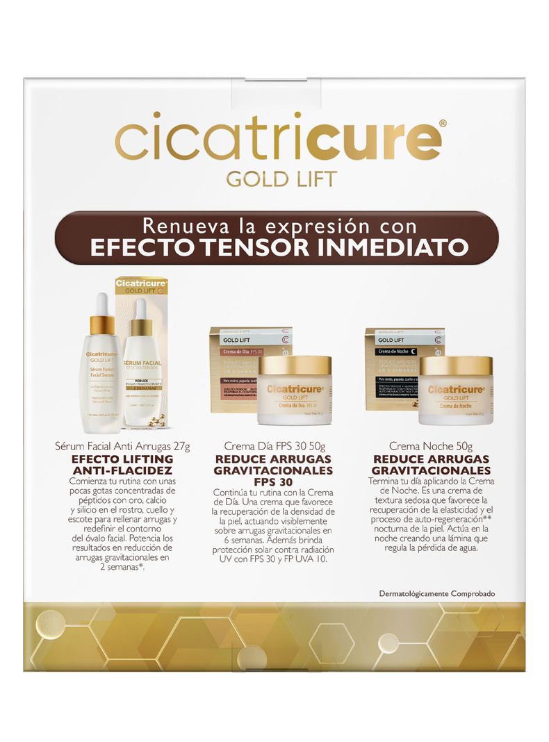 Cicatricure Pack Gold Lift Crema Dia 50 g + Crema Noche 50g + Serum 27 ml-1