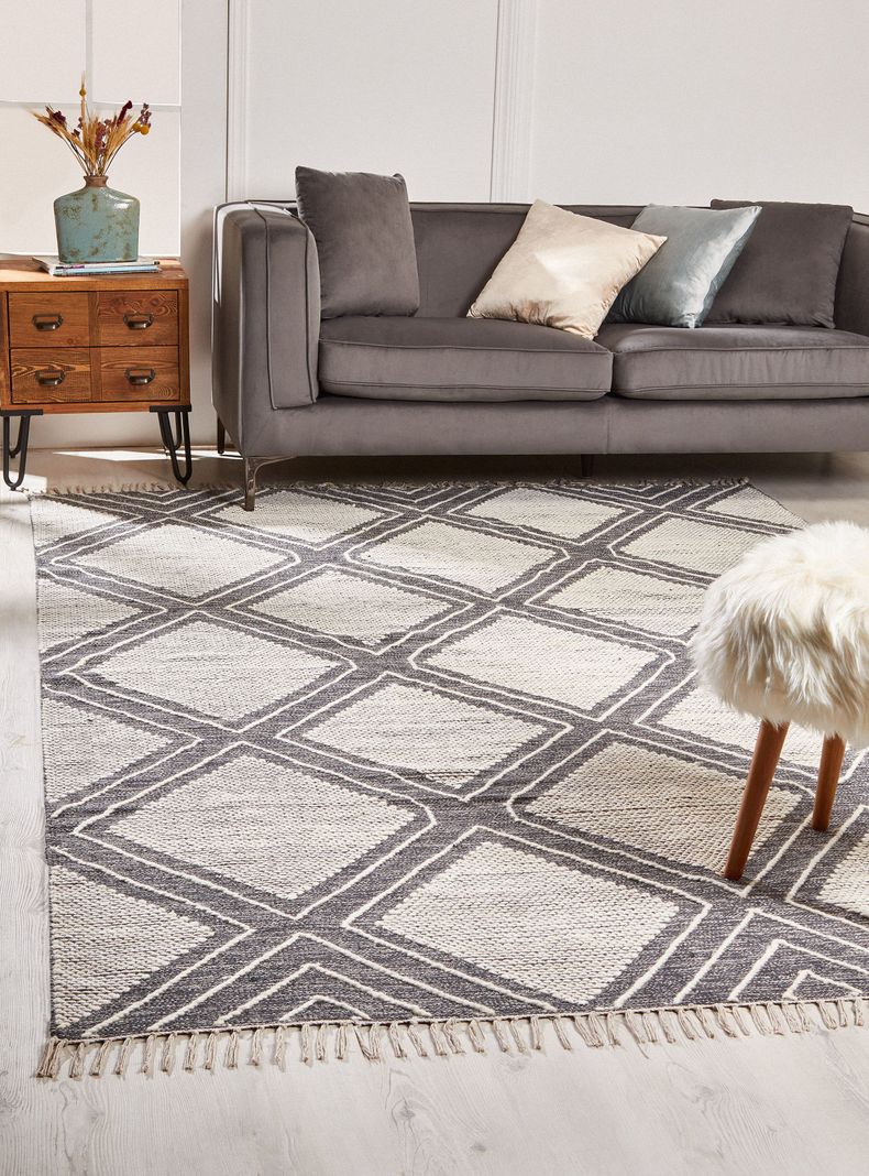 Alfombra Geo 140x200 cm Anthracite D2-1