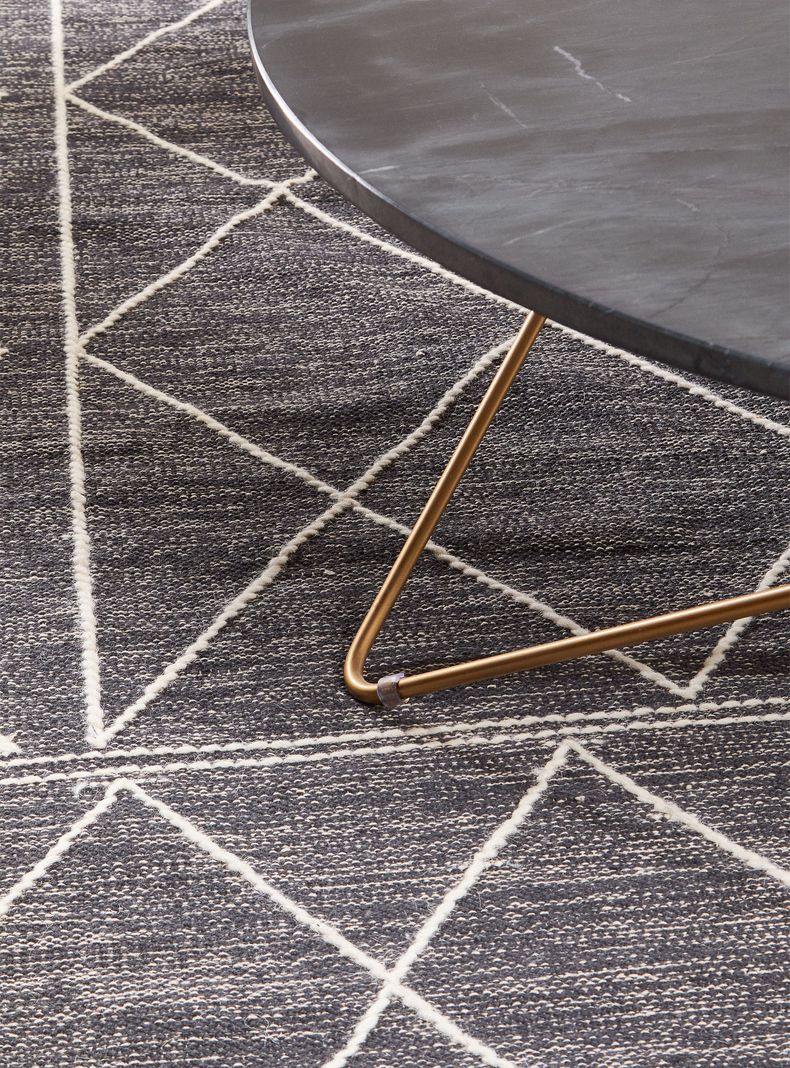 Alfombra 140 x 200 cm Woven Geo Anthracite D4-2