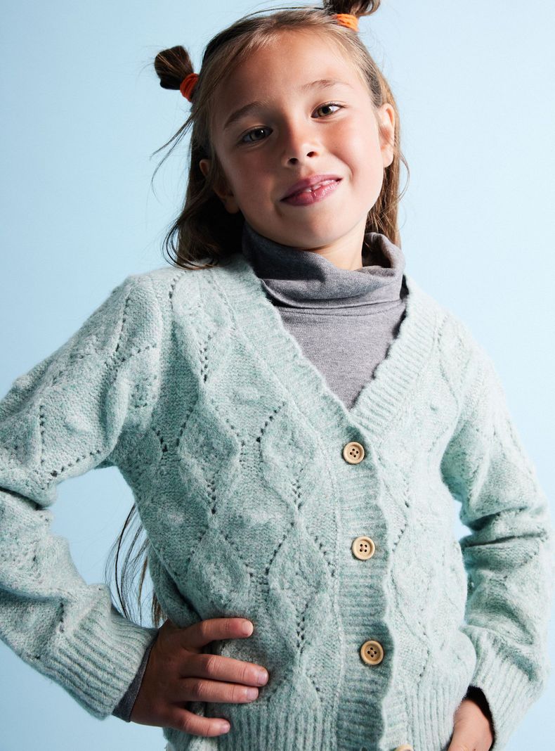 Chaleco Cardigan Tejido Trenzas-1