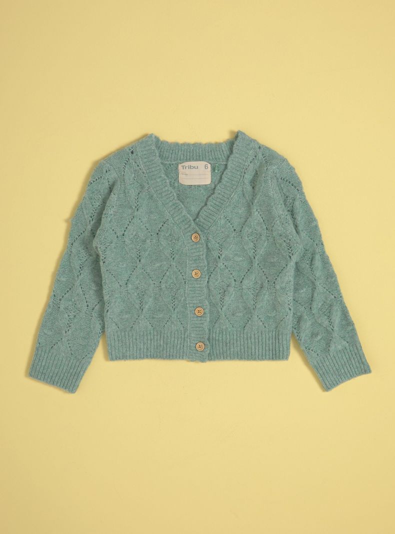 Chaleco Cardigan Tejido Trenzas-2