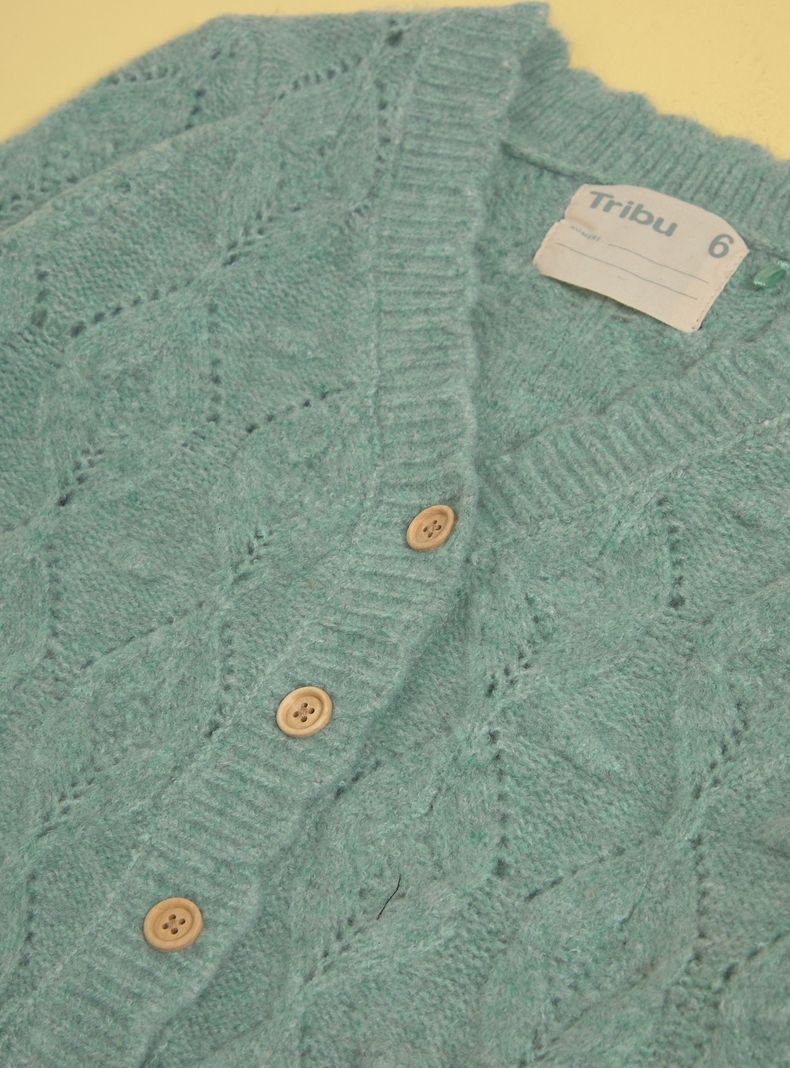 Chaleco Cardigan Tejido Trenzas-4