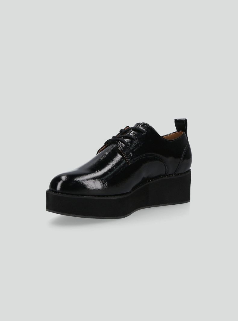 Zapato Casual Efecto Craquelado Oxford con Plataforma Mujer-2