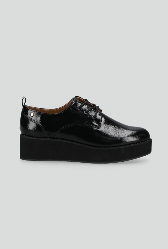 Zapato Casual Efecto Craquelado Oxford con Plataforma Mujer-4