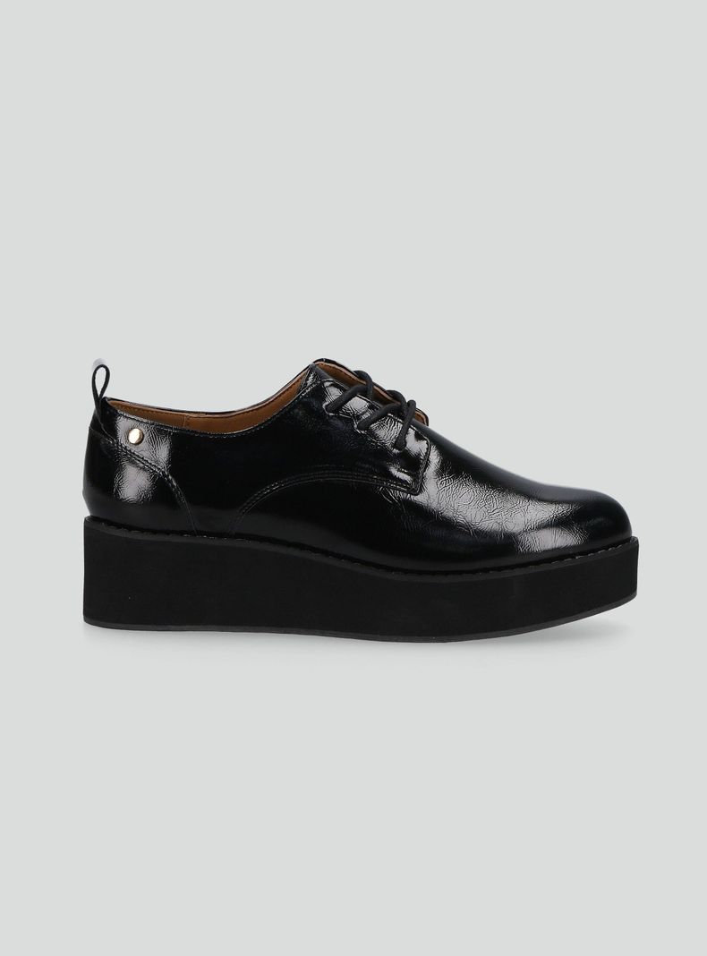 Zapato Casual Efecto Craquelado Oxford con Plataforma Mujer-1