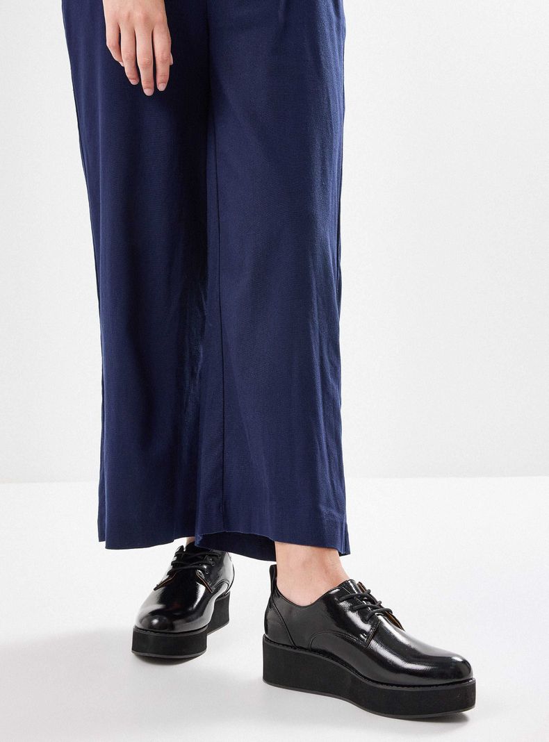 Zapato Casual Efecto Craquelado Oxford con Plataforma Mujer-0