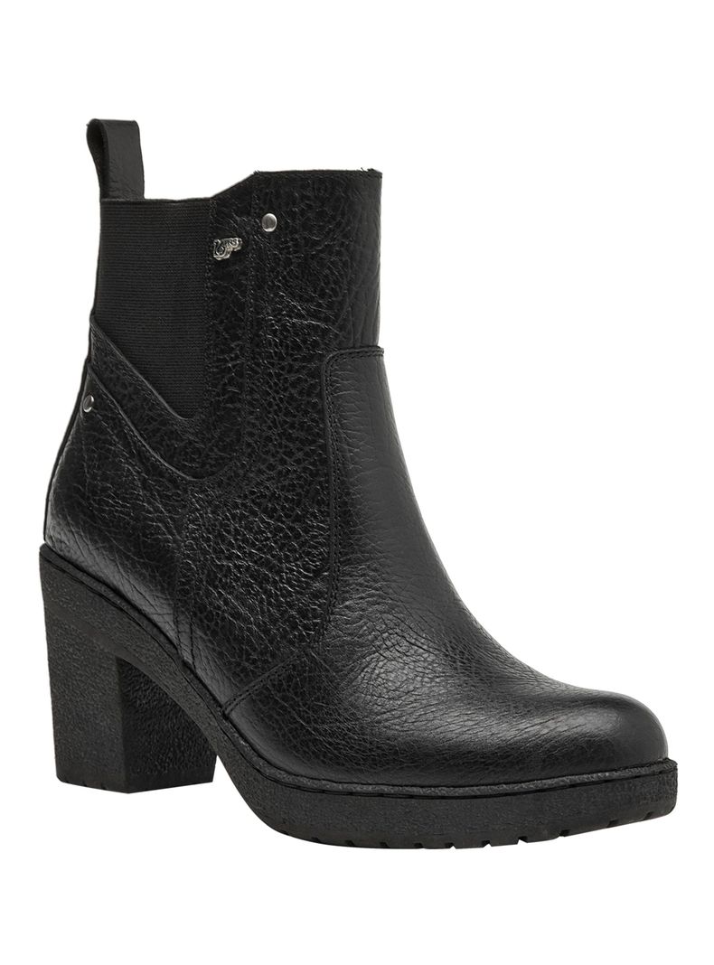 Botín L034 Taco Cuadrado Cuero Mujer-1