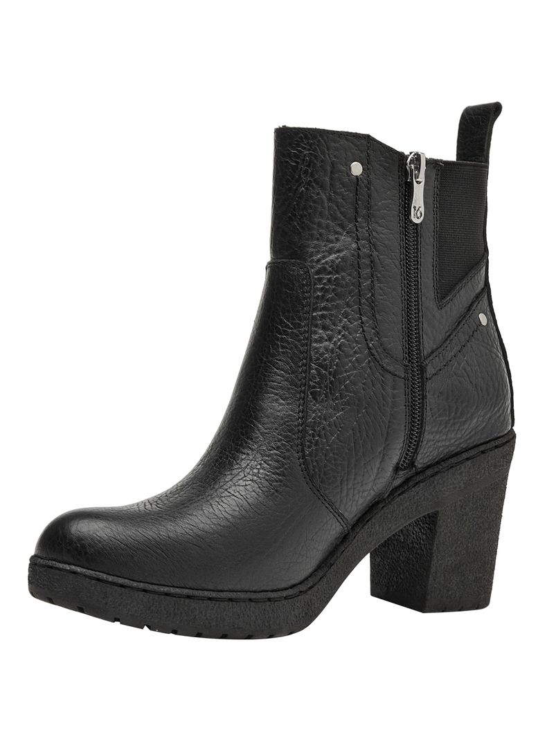 Botín L034 Taco Cuadrado Cuero Mujer-3