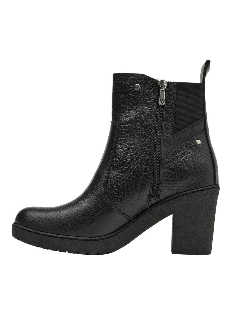 Botín L034 Taco Cuadrado Cuero Mujer-2