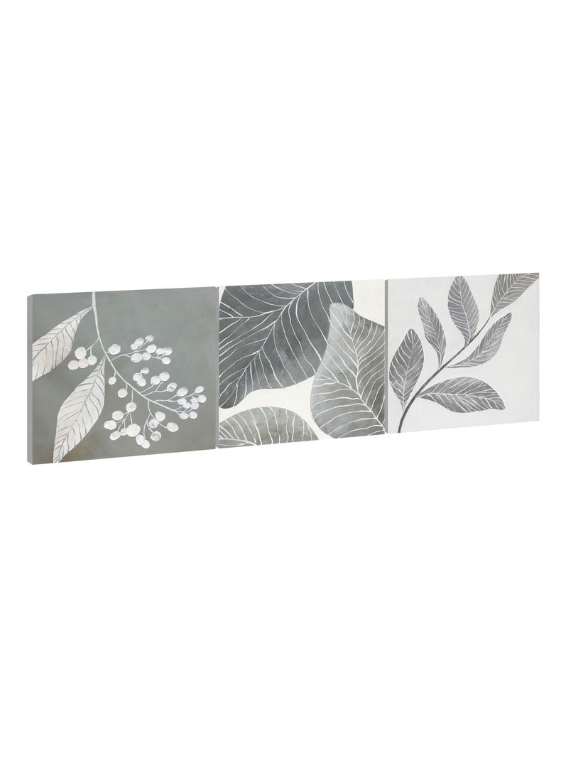 Cuadro Oleo Triptico Plantas 40x120 cm-1