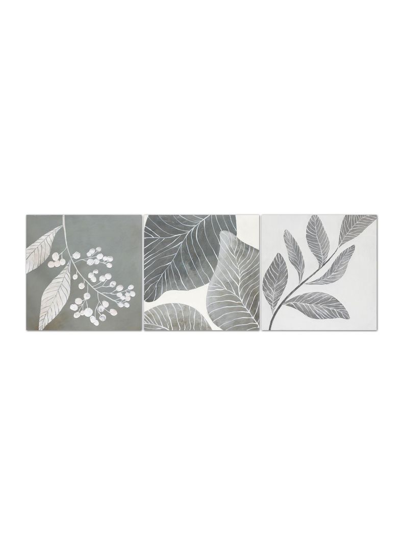 Cuadro Oleo Triptico Plantas 40x120 cm-0