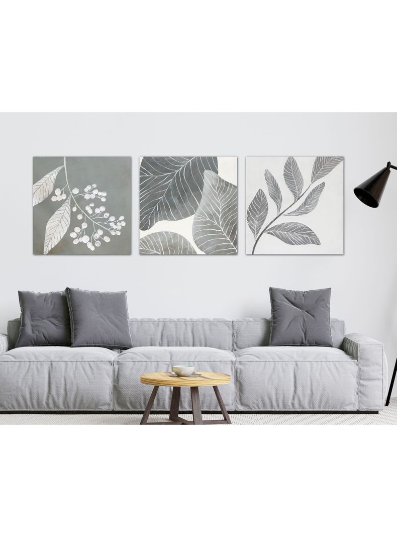 Cuadro Oleo Triptico Plantas 40x120 cm-2