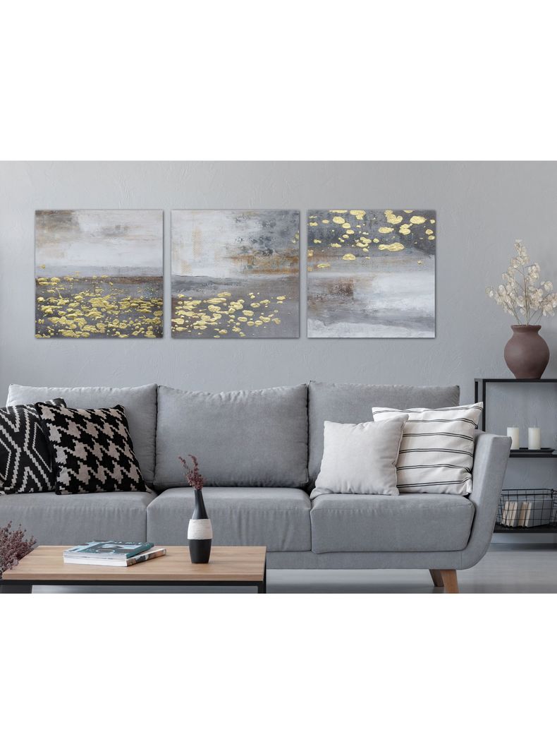 Cuadro Oleo Triptico Moderno 40x120 cm-2
